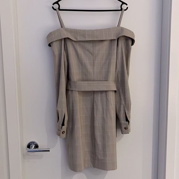 MAJE BEIGE REDWAN PLAID DRESS - Picture 6 of 7